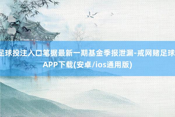 足球投注入口笔据最新一期基金季报泄漏-戒网赌足球-APP下载(安卓/ios通用版)