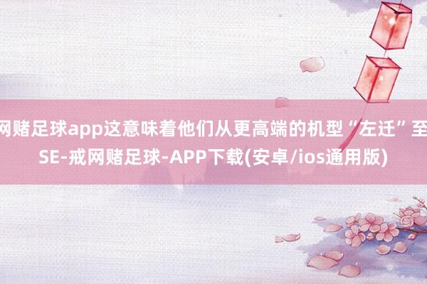 网赌足球app这意味着他们从更高端的机型“左迁”至 SE-戒网赌足球-APP下载(安卓/ios通用版)