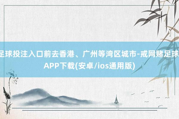 足球投注入口前去香港、广州等湾区城市-戒网赌足球-APP下载(安卓/ios通用版)