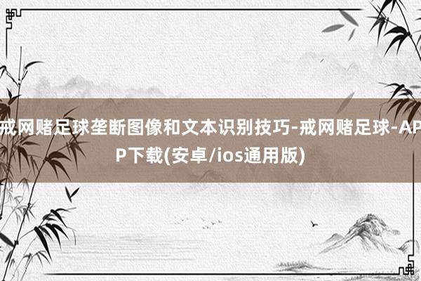 戒网赌足球垄断图像和文本识别技巧-戒网赌足球-APP下载(安卓/ios通用版)