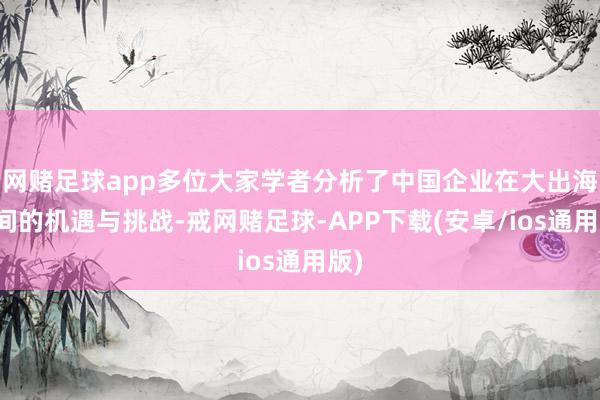 网赌足球app多位大家学者分析了中国企业在大出海时间的机遇与挑战-戒网赌足球-APP下载(安卓/ios通用版)