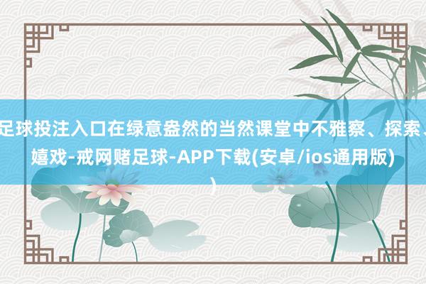 足球投注入口在绿意盎然的当然课堂中不雅察、探索、嬉戏-戒网赌足球-APP下载(安卓/ios通用版)