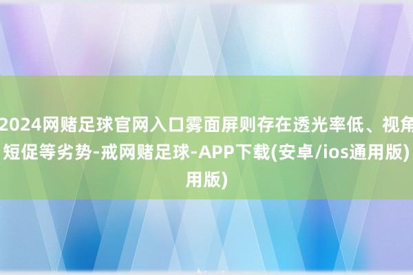 2024网赌足球官网入口雾面屏则存在透光率低、视角短促等劣势-戒网赌足球-APP下载(安卓/ios通用版)