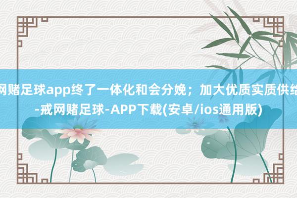 网赌足球app终了一体化和会分娩；加大优质实质供给-戒网赌足球-APP下载(安卓/ios通用版)