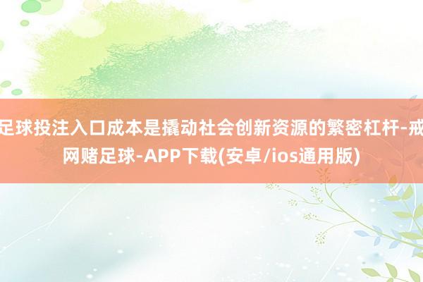 足球投注入口成本是撬动社会创新资源的繁密杠杆-戒网赌足球-APP下载(安卓/ios通用版)