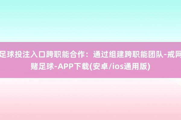 足球投注入口跨职能合作:通过组建跨职能团队-戒网赌足球-APP下载(安卓/ios通用版)