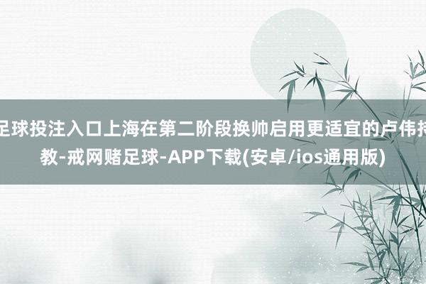 足球投注入口上海在第二阶段换帅启用更适宜的卢伟持教-戒网赌足球-APP下载(安卓/ios通用版)