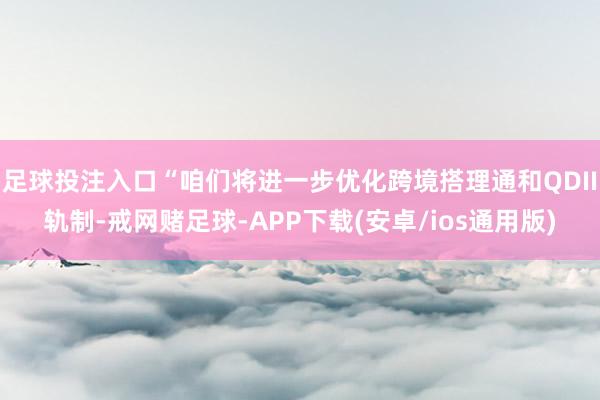 足球投注入口“咱们将进一步优化跨境搭理通和QDII轨制-戒网赌足球-APP下载(安卓/ios通用版)