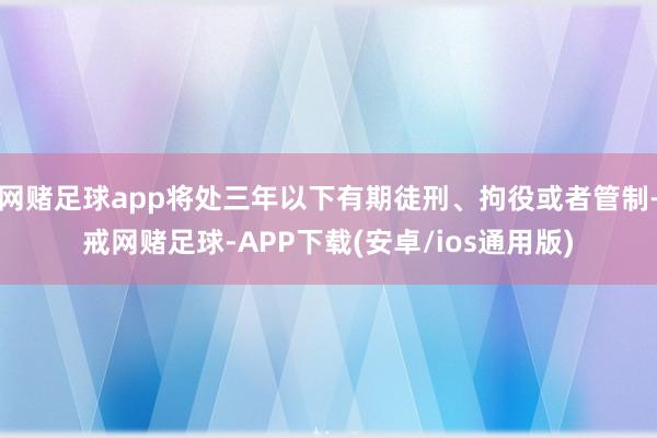 网赌足球app将处三年以下有期徒刑、拘役或者管制-戒网赌足球-APP下载(安卓/ios通用版)